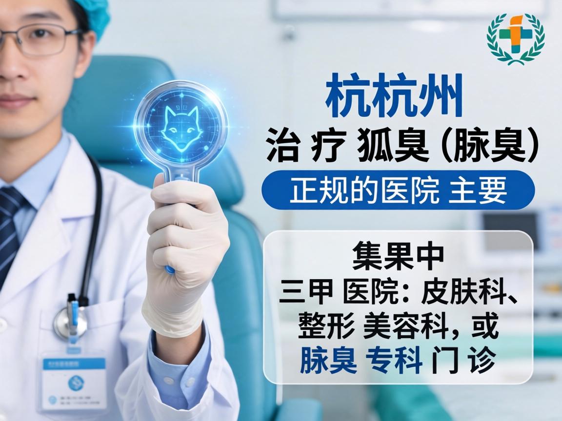 在杭州,治疗狐臭(腋臭)的正规医院主要集中在三甲医院的皮肤科、整形美容科或腋臭专科门诊 在杭州,治疗狐臭(腋臭)的正规医院主要集中在三甲医院的皮肤科、整形美容科或腋臭专科门诊