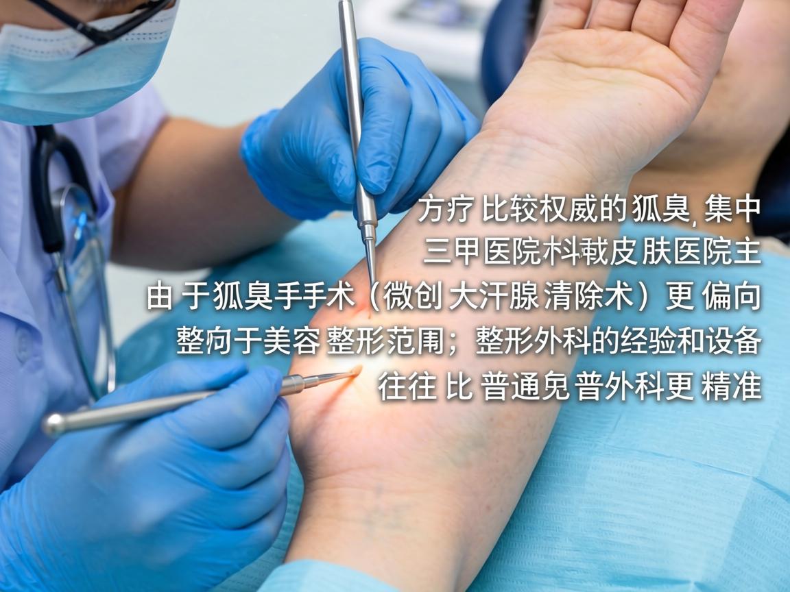 在杭州，治疗狐臭（腋臭）方面比较权威的医院主要集中在三甲医院的整形外科或皮肤科。由于狐臭手术（微创大汗腺清除术）更偏向于美容整形范畴，整形外科的经验和设备往往比普通普外科更精准
