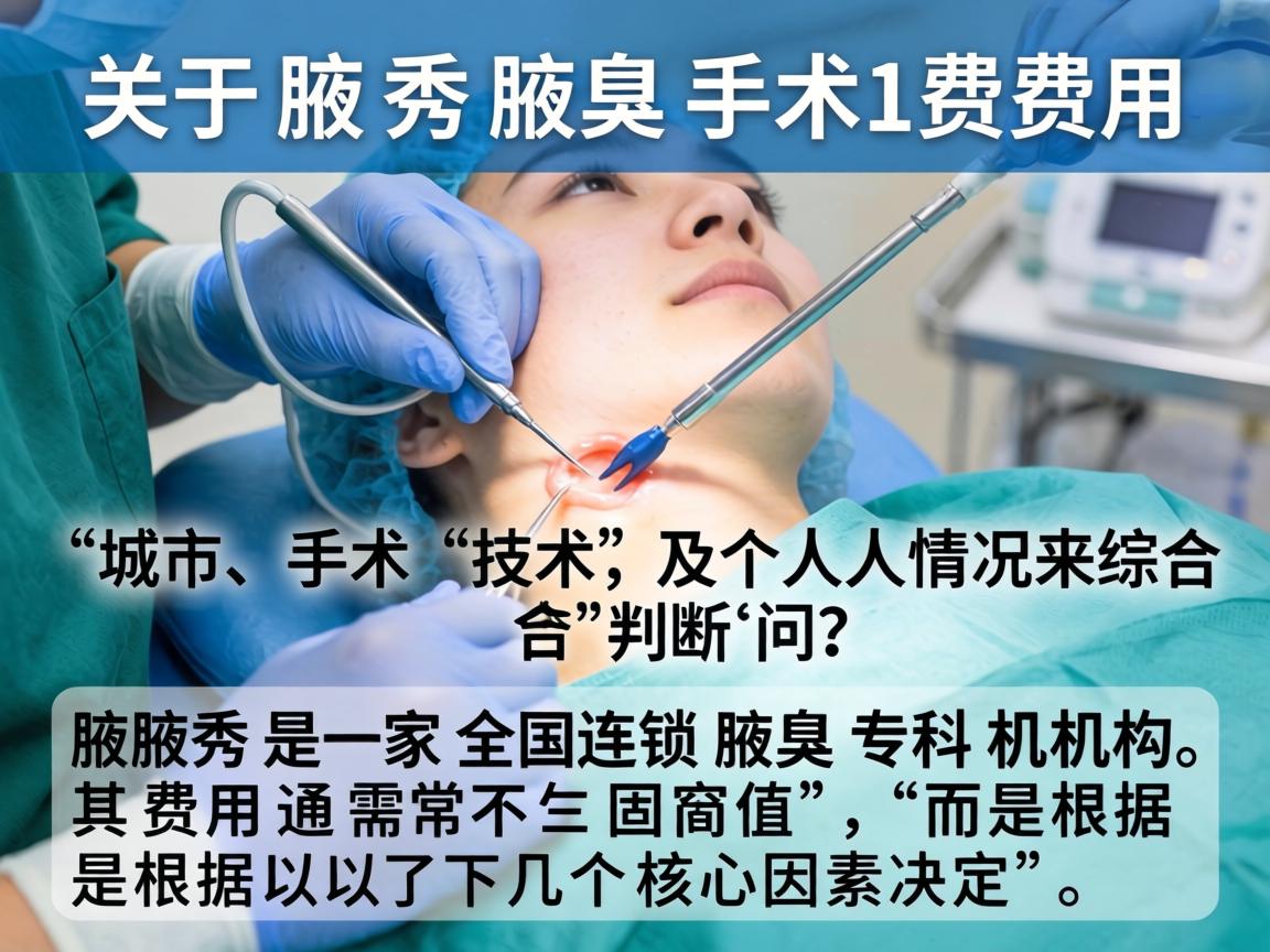 关于腋秀腋臭手术的费用,这是一个需要结合具体城市、手术技术及个人情况来综合判断的问题。腋秀是一家全国连锁的腋臭专科机构,其费用通常不是固定值,而是根据以下几个核心因素决定的 关于腋秀腋臭手术的费用,这是一个需要结合具体城市、手术技术及个人情况来综合判断的问题。腋秀是一家全国连锁的腋臭专科机构,其费用通常不是固定值,而是根据以下几个核心因素决定的
