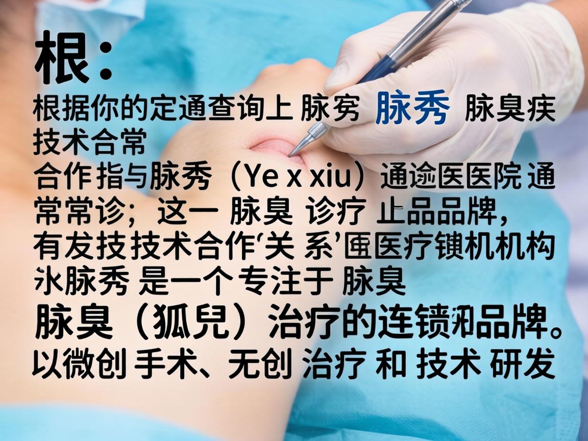 根据你的查询,腋秀腋臭技术合作医院通常指与腋秀(Yexiu)这一腋臭诊疗品牌有技术合作关系的医疗机构。腋秀是一个专注于腋臭(狐臭)治疗的连锁品牌,以微创手术、无创治疗和技术研发为特色 根据你的查询,腋秀腋臭技术合作医院通常指与腋秀(Yexiu)这一腋臭诊疗品牌有技术合作关系的医疗机构。腋秀是一个专注于腋臭(狐臭)治疗的连锁品牌,以微创手术、无创治疗和技术研发为特色