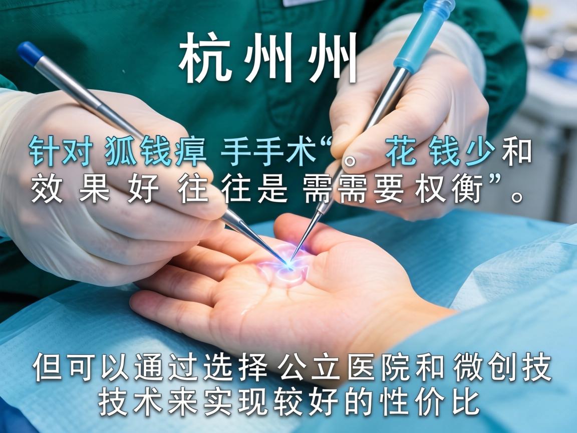 在杭州,针对狐臭手术,花钱少和效果好 往往是需要权衡的,但可以通过选择公立医院和微创技术来实现较好的性价比 在杭州,针对狐臭手术,花钱少和效果好 往往是需要权衡的,但可以通过选择公立医院和微创技术来实现较好的性价比