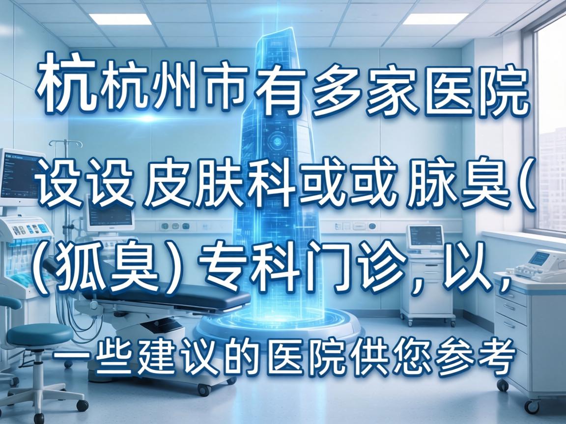 杭州市有多家医院设有皮肤科或腋臭(狐臭)专科门诊,以下是一些建议的医院供您参考 杭州市有多家医院设有皮肤科或腋臭(狐臭)专科门诊,以下是一些建议的医院供您参考