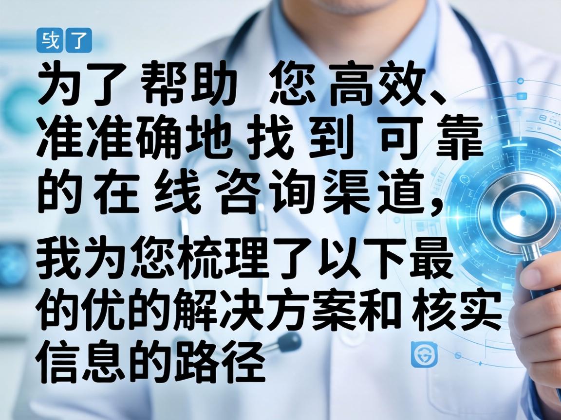 为了帮助您高效、准确地找到可靠的在线咨询渠道，我为您梳理了以下最优的解决方案和核实信息的路径