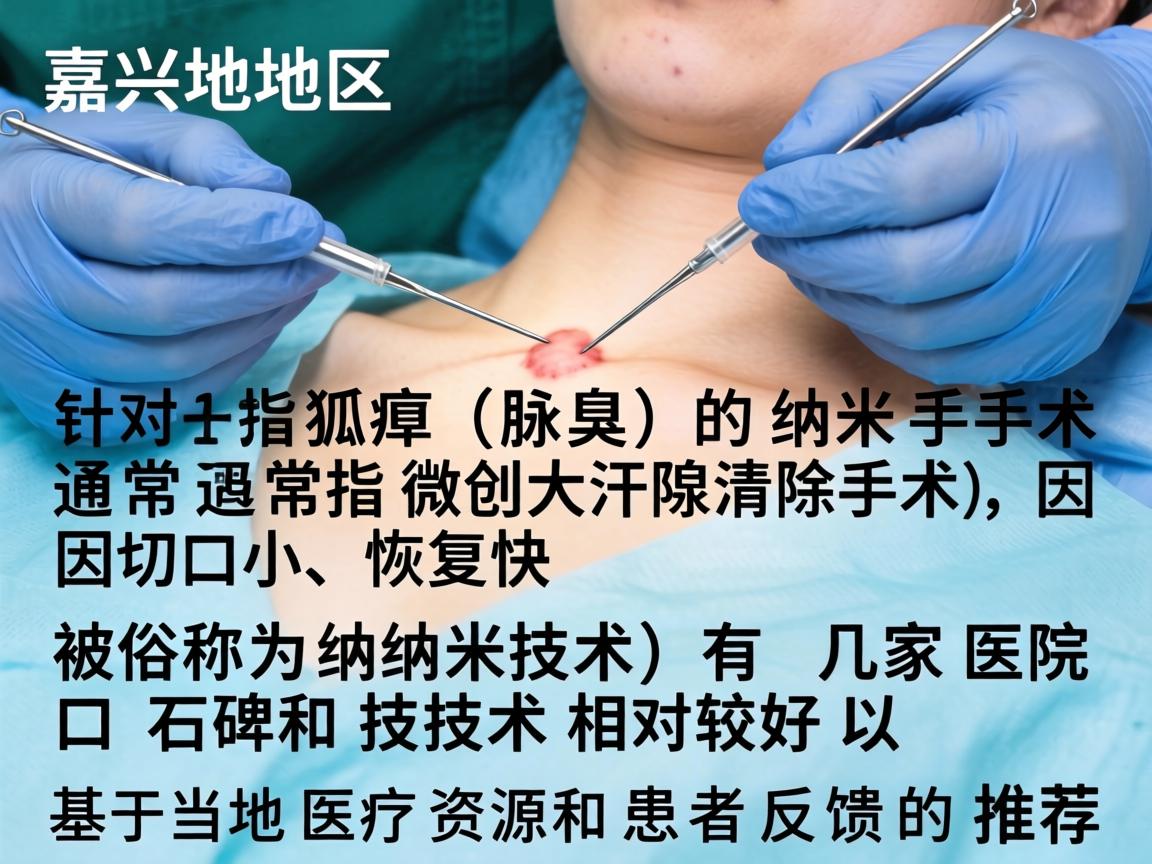 在嘉兴地区，针对狐臭（腋臭）的纳米手术（通常指微创大汗腺清除术，因切口小、恢复快被俗称为纳米技术）有几家医院口碑和技术相对较好。以下是基于当地医疗资源和患者反馈的推荐
