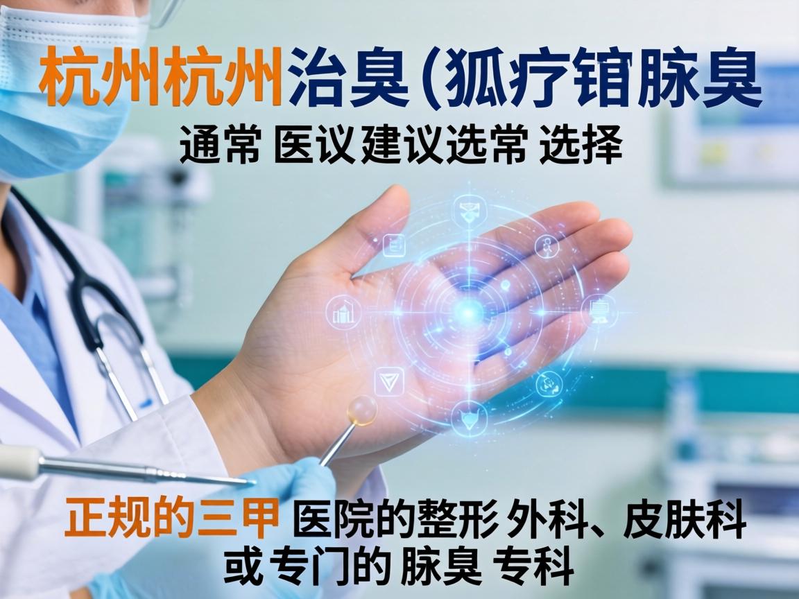 在杭州,治疗狐臭(腋臭)通常建议选择正规的三甲医院的整形外科、皮肤科或专门的腋臭专科 在杭州,治疗狐臭(腋臭)通常建议选择正规的三甲医院的整形外科、皮肤科或专门的腋臭专科