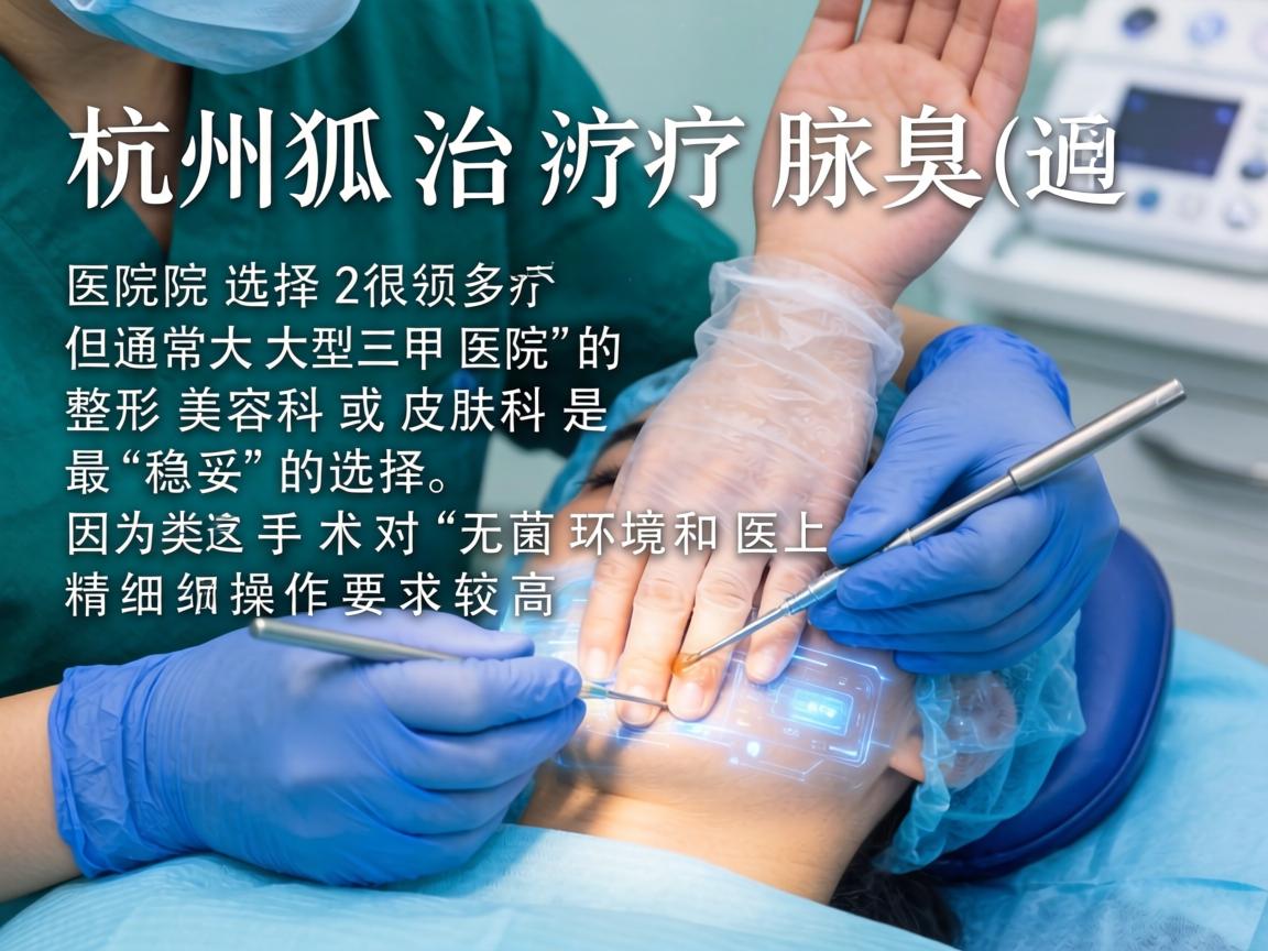 在杭州,治疗腋臭(狐臭)的医院选择很多,但通常大型三甲医院的整形美容科或皮肤科是最稳妥的选择,因为这类手术对无菌环境和医生精细操作要求较高 在杭州,治疗腋臭(狐臭)的医院选择很多,但通常大型三甲医院的整形美容科或皮肤科是最稳妥的选择,因为这类手术对无菌环境和医生精细操作要求较高