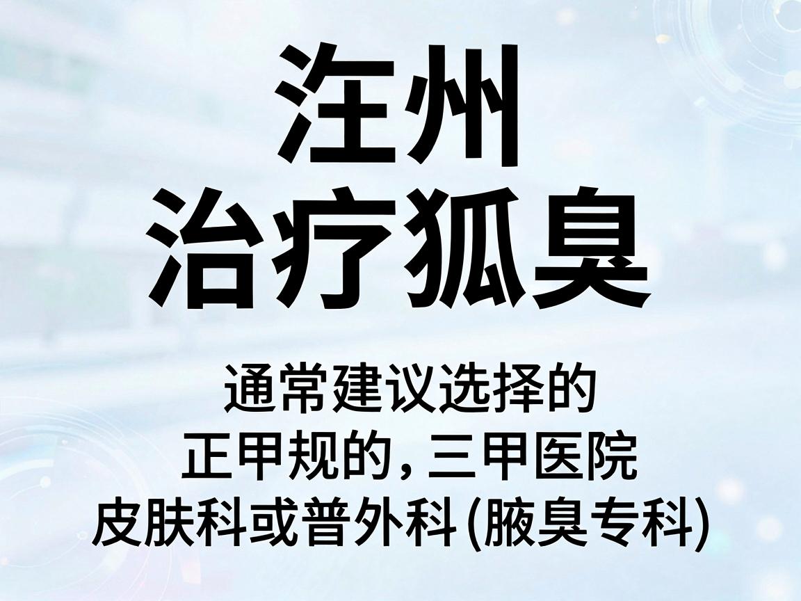 在湖州,治疗狐臭(腋臭)通常建议选择正规的三甲医院皮肤科或普外科(腋臭专科)以下几家医院在本地口碑较好,技术相对成熟 在湖州,治疗狐臭(腋臭)通常建议选择正规的三甲医院皮肤科或普外科(腋臭专科)以下几家医院在本地口碑较好,技术相对成熟