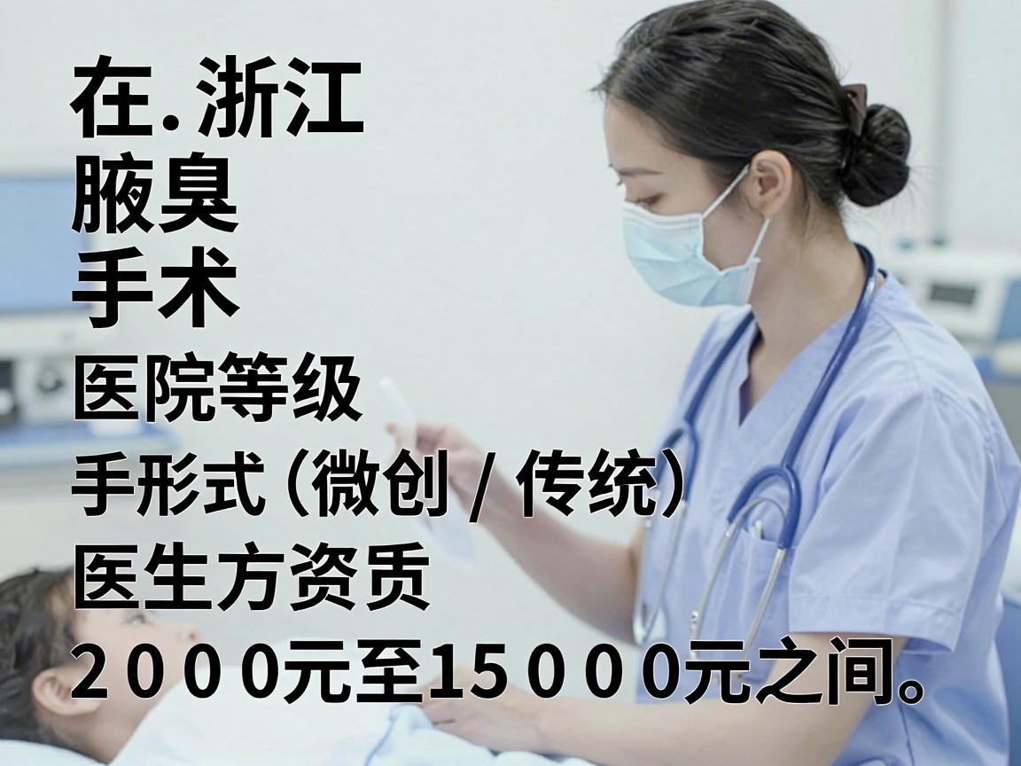 在浙江,腋臭手术的价格因医院等级、手术方式(微创/传统)医生资质及麻醉方式等因素差异较大。通常价格范围在 2000元至15000元 之间。以下是一些具体参考 在浙江,腋臭手术的价格因医院等级、手术方式(微创/传统)医生资质及麻醉方式等因素差异较大。通常价格范围在 2000元至15000元 之间。以下是一些具体参考