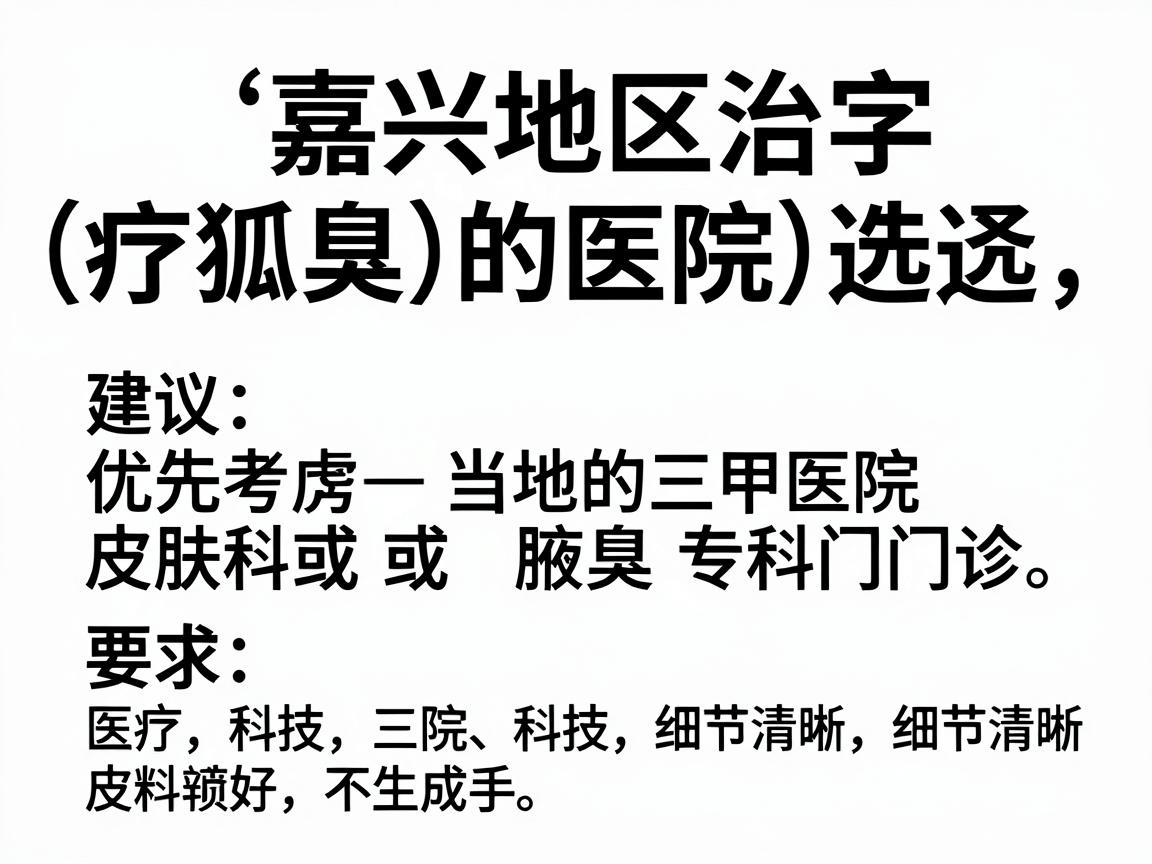 嘉兴地区治疗狐臭(腋臭)的医院选择,建议优先考虑当地的三甲医院皮肤科或腋臭专科门诊。以下是几家口碑较好的医院及相关建议 嘉兴地区治疗狐臭(腋臭)的医院选择,建议优先考虑当地的三甲医院皮肤科或腋臭专科门诊。以下是几家口碑较好的医院及相关建议