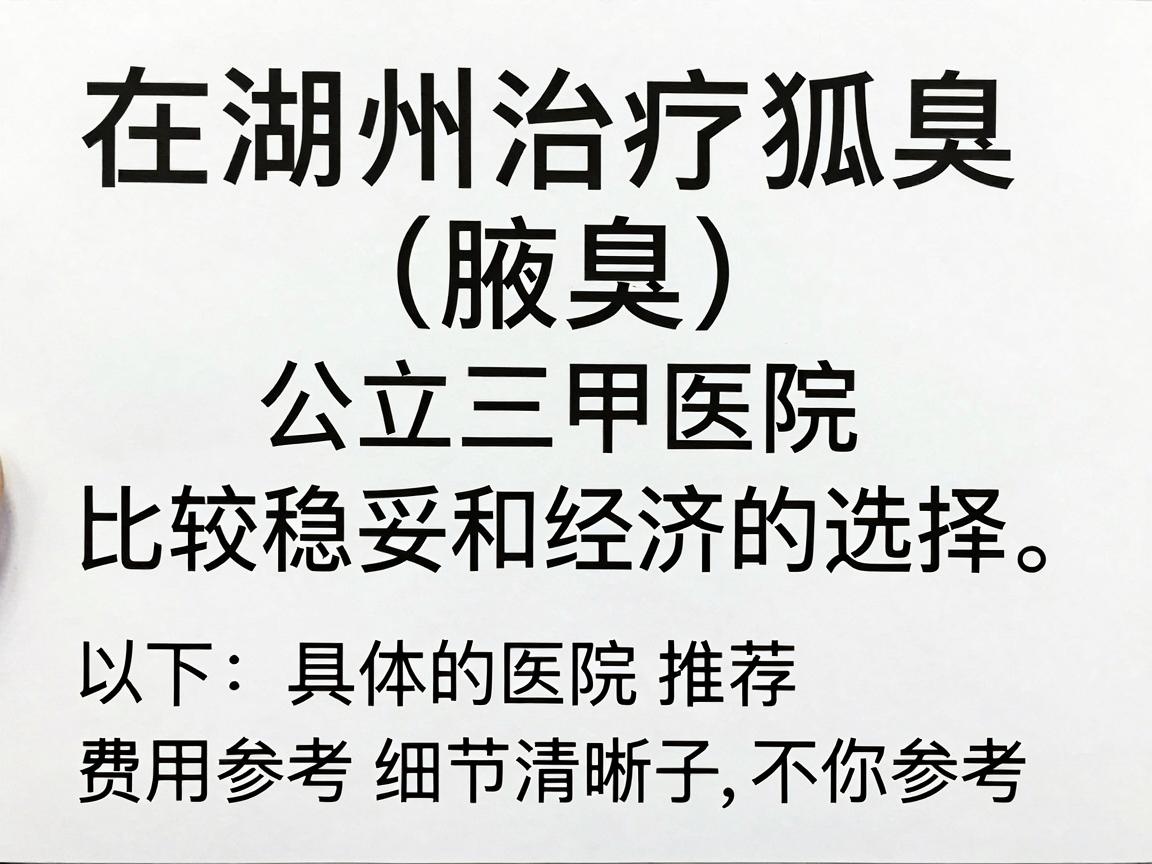 在湖州治疗狐臭（腋臭）公立三甲医院通常是比较稳妥和经济的选择。以下是具体的医院推荐和费用参考，供你参考