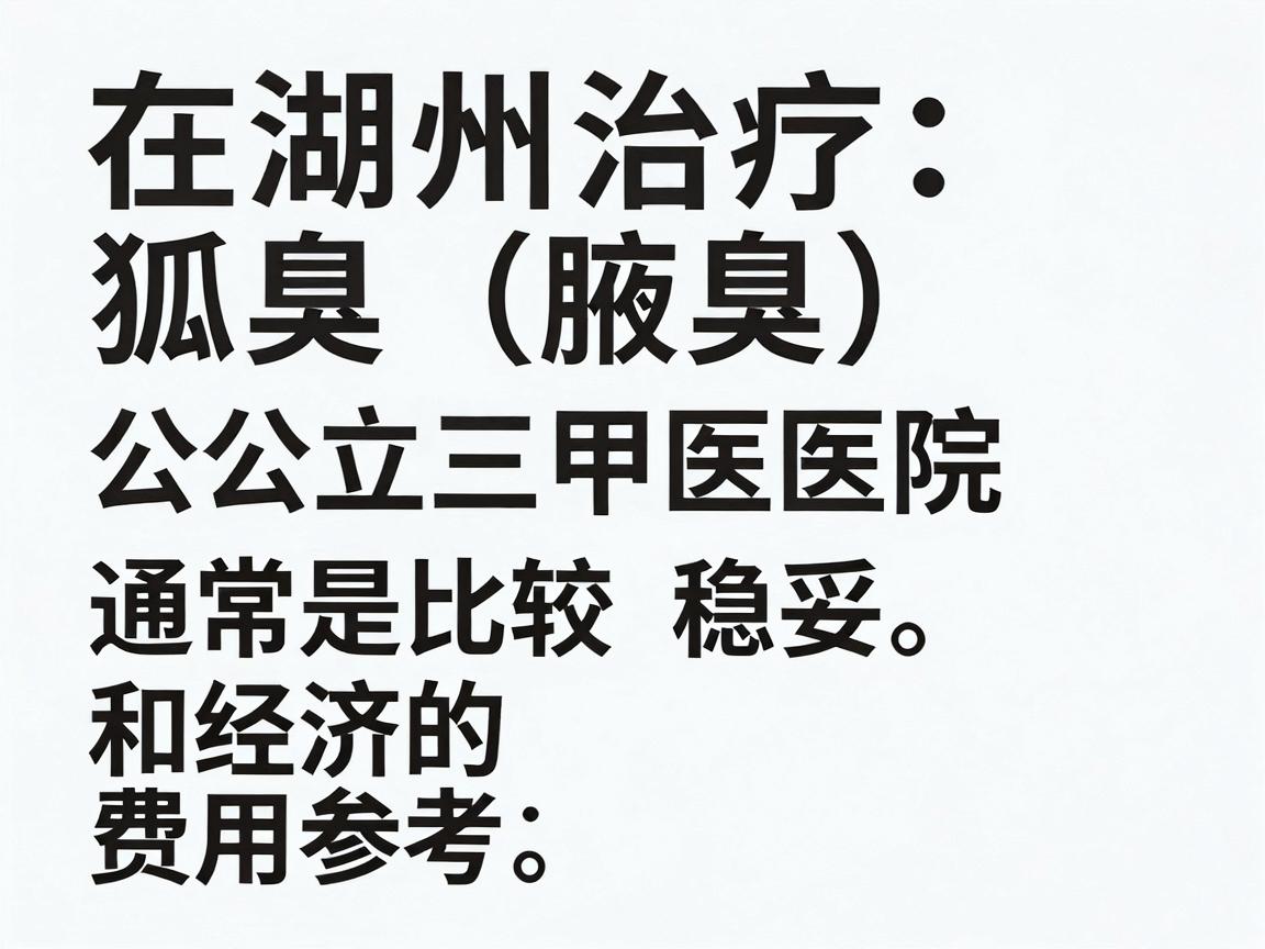在湖州治疗狐臭（腋臭）公立三甲医院通常是比较稳妥和经济的选择。以下是具体的医院推荐和费用参考，供你参考
