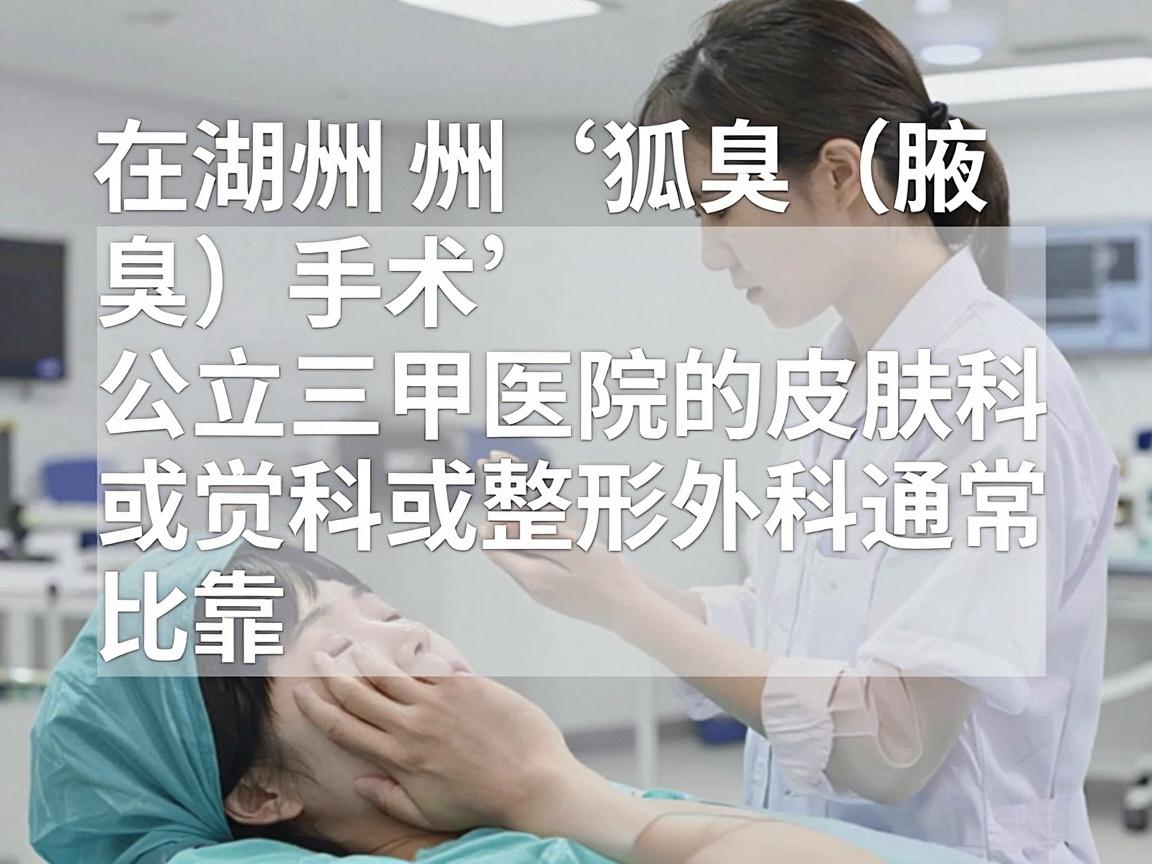 在湖州地区,针对狐臭(腋臭)手术,公立三甲医院的皮肤科或整形外科通常是比较可靠的选择。以下是当地口碑较好、技术相对成熟的医院推荐,你可以根据自身情况参考 在湖州地区,针对狐臭(腋臭)手术,公立三甲医院的皮肤科或整形外科通常是比较可靠的选择。以下是当地口碑较好、技术相对成熟的医院推荐,你可以根据自身情况参考