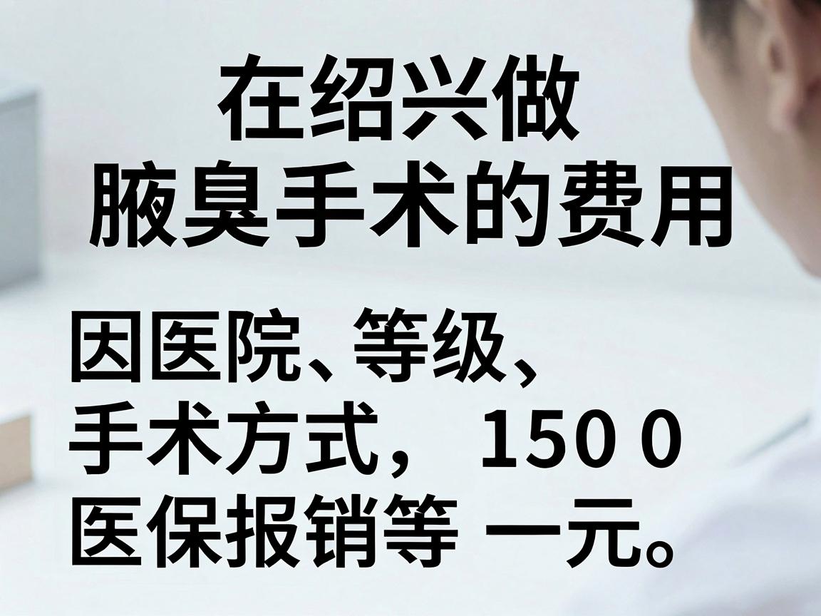 在绍兴做腋臭手术的费用因医院等级、手术方式、医保报销等因素差异较大,一般在1500元至8000元不等。以下是具体参考 在绍兴做腋臭手术的费用因医院等级、手术方式、医保报销等因素差异较大,一般在1500元至8000元不等。以下是具体参考