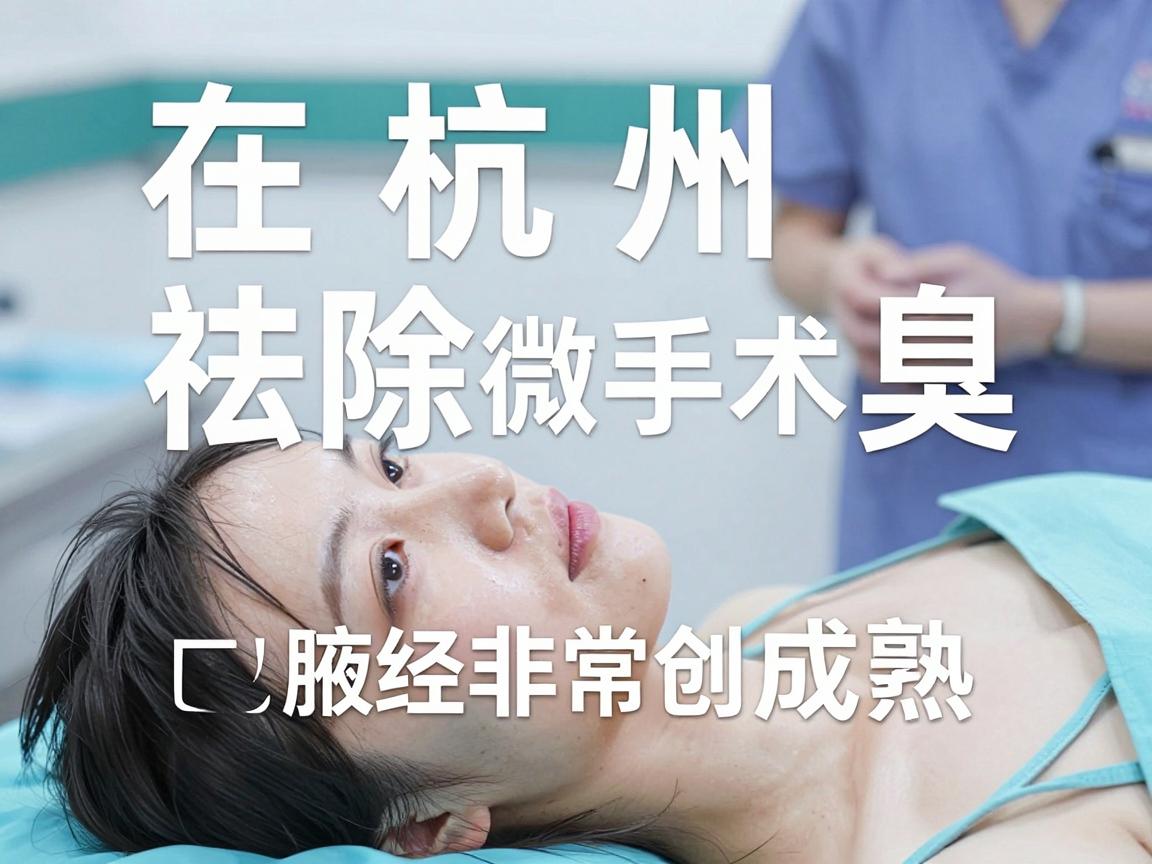 在杭州,祛除腋臭手术(腋臭微创手术)技术已经非常成熟,主流的医院主要集中在公立三甲医院的整形外科或皮肤科以及部分高端私立医美机构 在杭州,祛除腋臭手术(腋臭微创手术)技术已经非常成熟,主流的医院主要集中在公立三甲医院的整形外科或皮肤科以及部分高端私立医美机构
