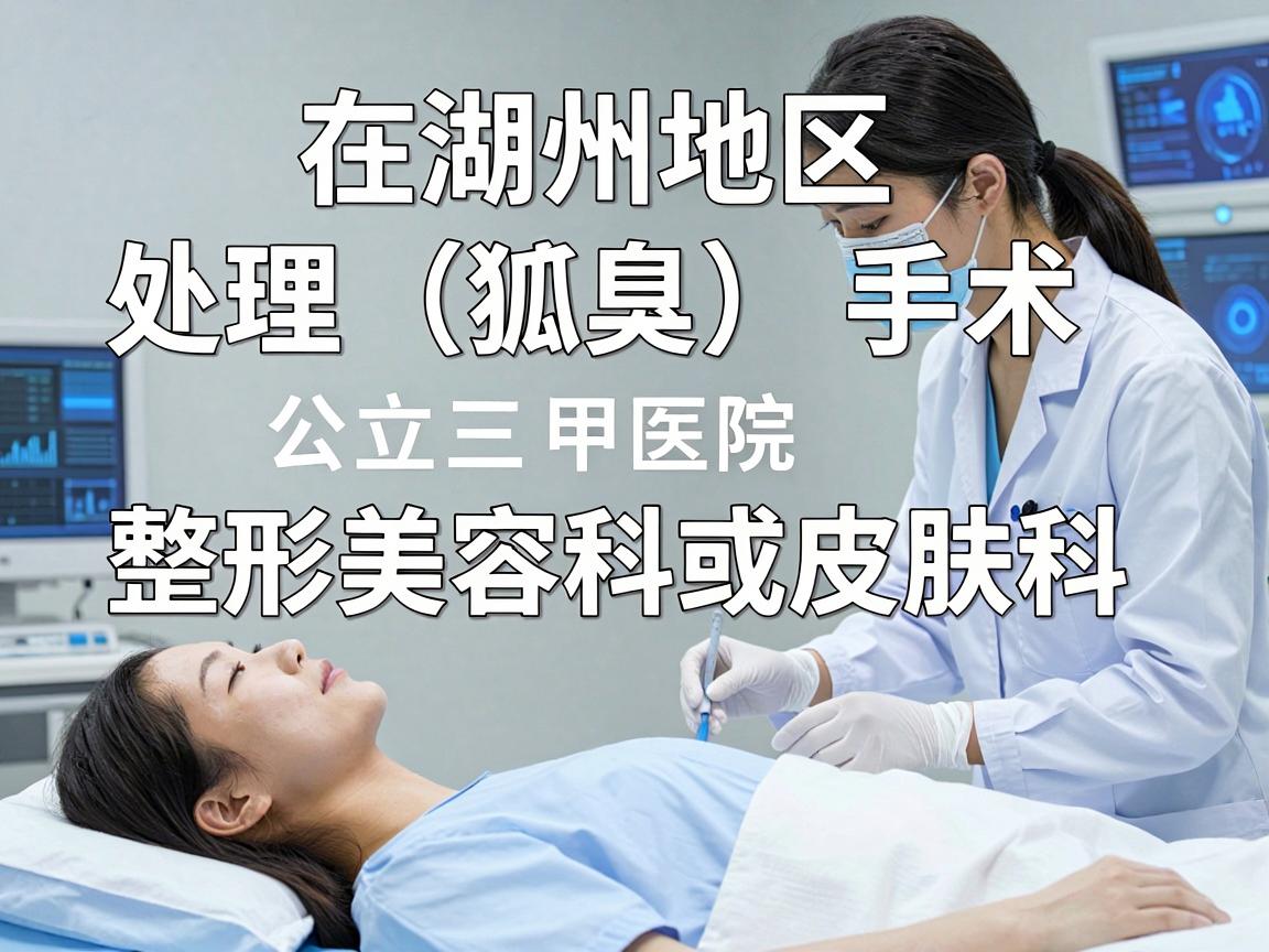 在湖州地区，处理狐臭（腋臭）手术，建议优先选择公立三甲医院的整形美容科或皮肤科，因为这类科室在无菌环境、麻醉安全以及术后疤痕管理方面更有保障