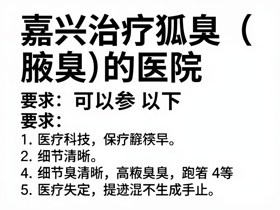 嘉兴治疗狐臭(腋臭)的医院选择,可以参考以下几点 嘉兴治疗狐臭(腋臭)的医院选择,可以参考以下几点