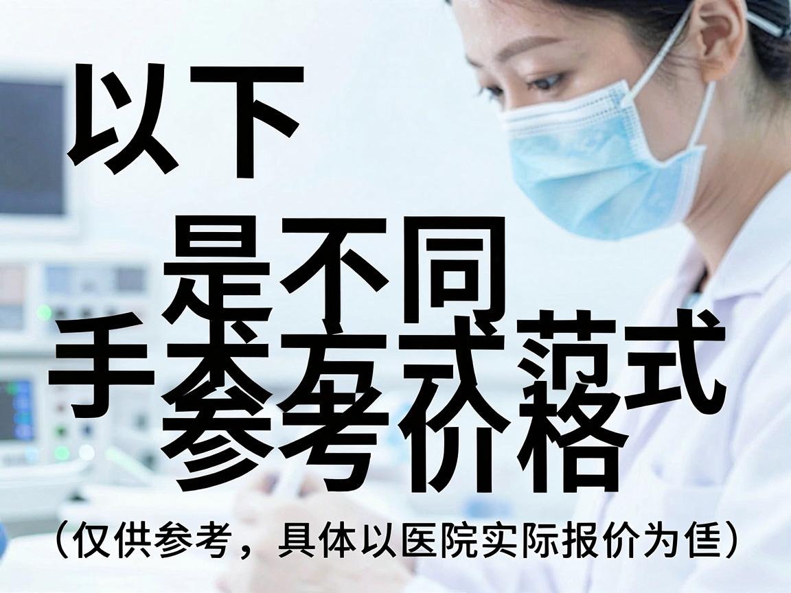 以下是不同手术方式的参考价格范围(仅供参考,具体以医院实际报价为准) 以下是不同手术方式的参考价格范围(仅供参考,具体以医院实际报价为准)