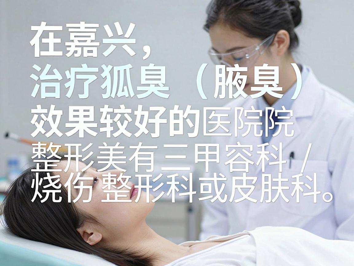 在嘉兴,治疗狐臭(腋臭)效果较好的医院通常有三甲医院的整形美容科/烧伤整形科或皮肤科。狐臭手术属于整形外科范畴,对精细度要求较高,建议优先选择三甲医院或正规专科医院 在嘉兴,治疗狐臭(腋臭)效果较好的医院通常有三甲医院的整形美容科/烧伤整形科或皮肤科。狐臭手术属于整形外科范畴,对精细度要求较高,建议优先选择三甲医院或正规专科医院