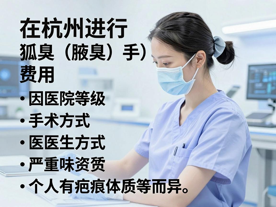 在杭州进行狐臭(腋臭)手术的费用因医院等级、手术方式、医生资质及个人情况(如异味严重程度、是否有疤痕体质等)而异。以下是基于2024-2025年杭州医疗市场行情的大致参考范围 在杭州进行狐臭(腋臭)手术的费用因医院等级、手术方式、医生资质及个人情况(如异味严重程度、是否有疤痕体质等)而异。以下是基于2024-2025年杭州医疗市场行情的大致参考范围