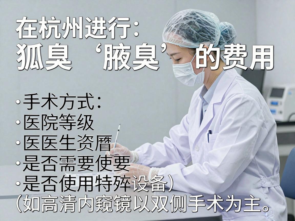 在杭州进行狐臭(腋臭)手术的费用因手术方式、医院等级、医生资历以及是否需要使用特殊设备(如高清内窥镜)等因素而有较大差异。以下是一个大致的费用参考范围(以单侧或双侧为计价单位,通常以双侧手术为主) 在杭州进行狐臭(腋臭)手术的费用因手术方式、医院等级、医生资历以及是否需要使用特殊设备(如高清内窥镜)等因素而有较大差异。以下是一个大致的费用参考范围(以单侧或双侧为计价单位,通常以双侧手术为主)