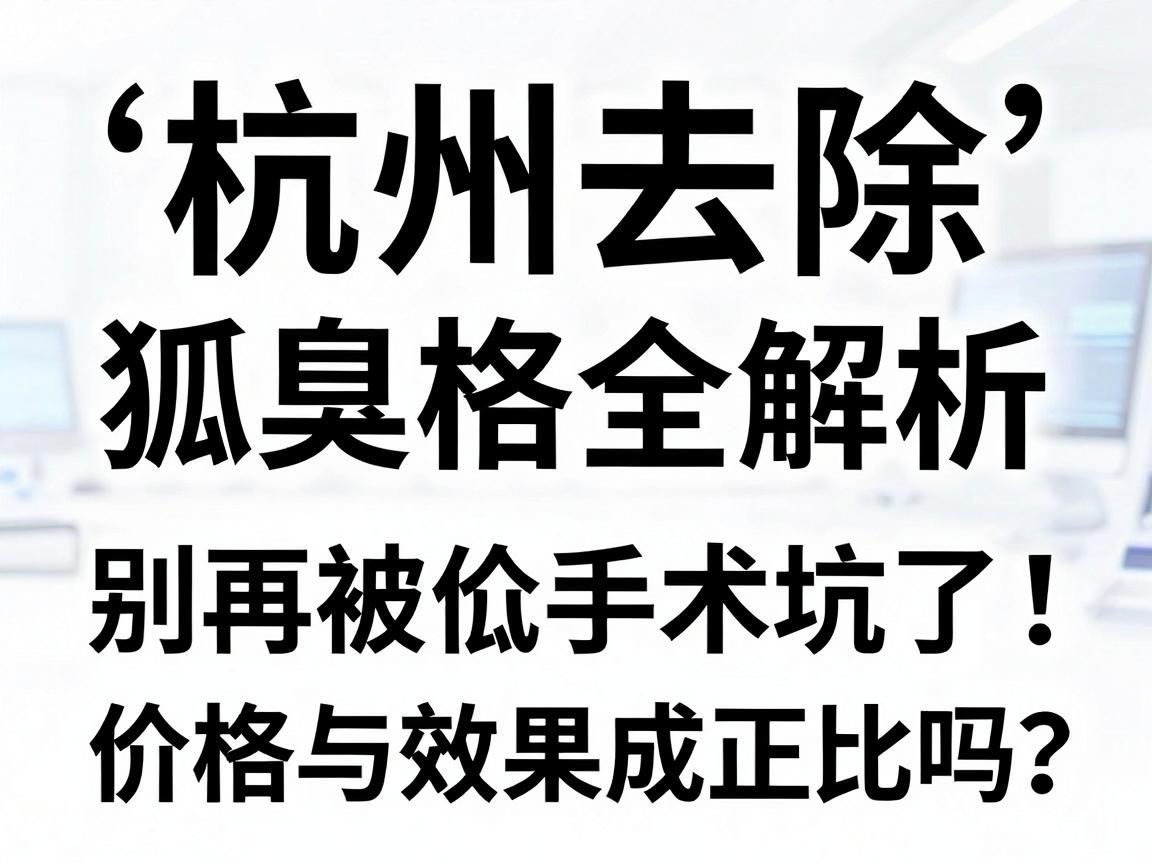杭州去除狐臭价格全解析，别再被低价狐臭手术坑了，价格与效果成正比吗？