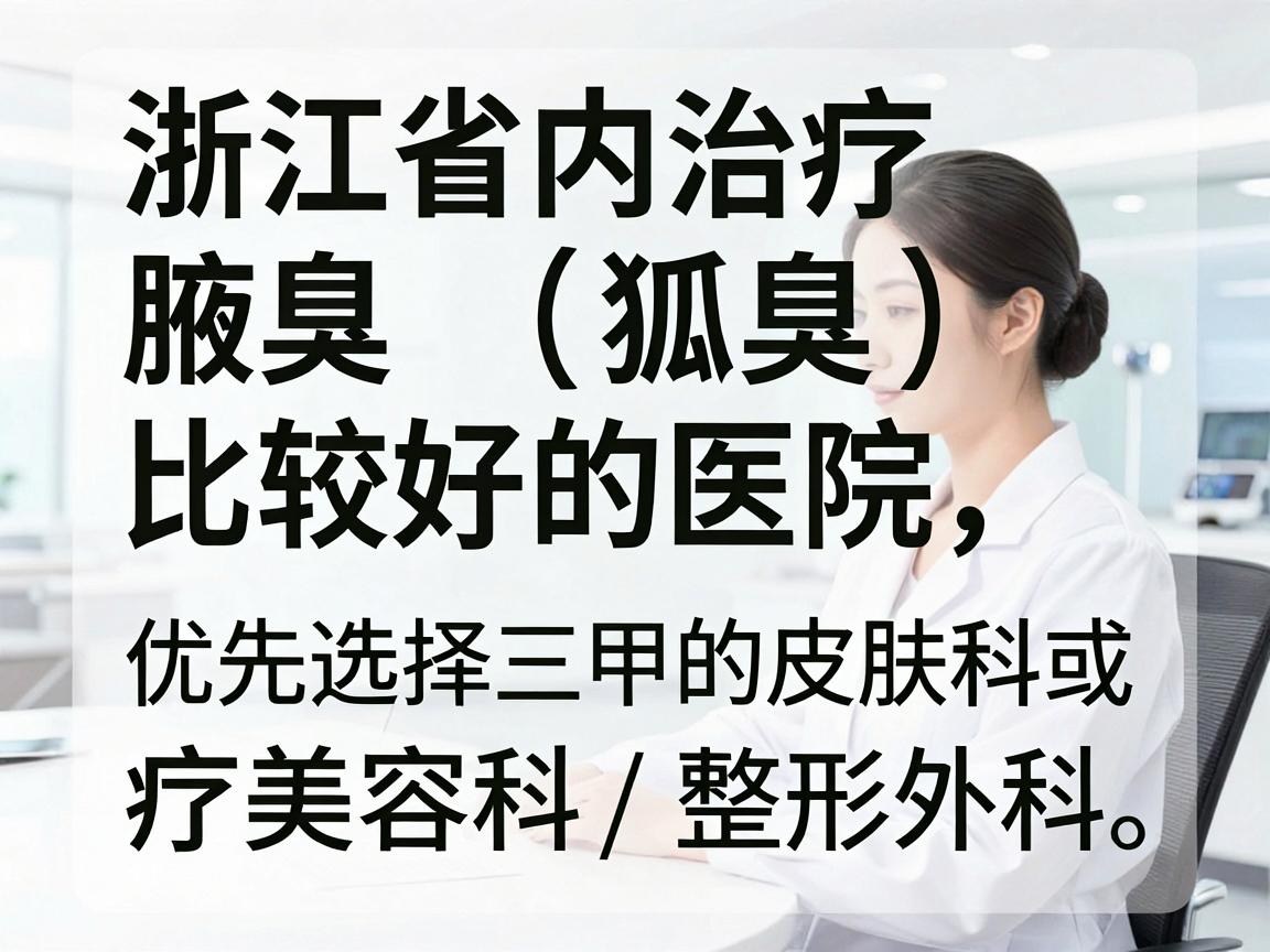 浙江省内治疗腋臭（狐臭）比较好的医院，通常建议优先选择三甲医院的皮肤科或医疗美容科/整形外科。这些科室对腋臭的微创治疗（如小切口大汗腺清除、微波治疗等）经验更丰富