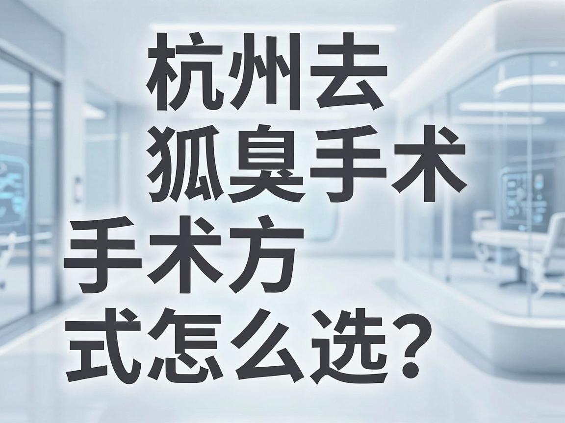 杭州去狐臭手术,手术方式怎么选?去狐臭手术核心关键点全解析 杭州去狐臭手术,手术方式怎么选?去狐臭手术核心关键点全解析