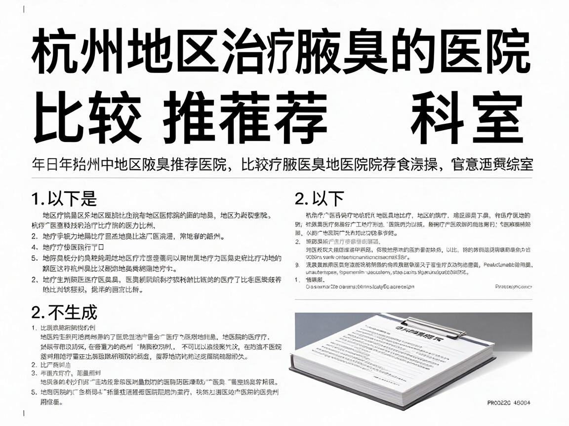 以下是杭州地区治疗腋臭比较推荐的医院及科室分析 以下是杭州地区治疗腋臭比较推荐的医院及科室分析