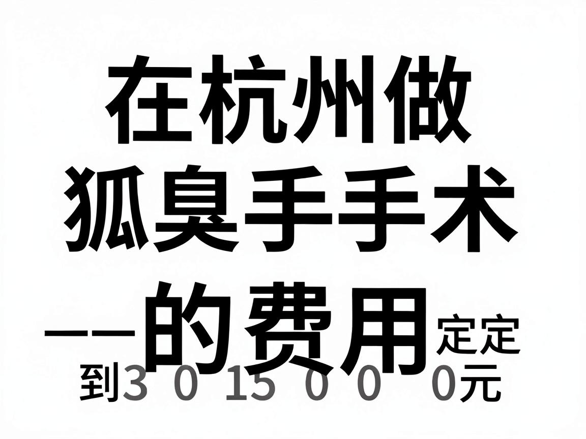 在杭州做狐臭手术的费用,通常没有一个固定的数字,但根据市场行情和医院的定价,总费用一般在 3000元 到 15000元 之间 在杭州做狐臭手术的费用,通常没有一个固定的数字,但根据市场行情和医院的定价,总费用一般在 3000元 到 15000元 之间