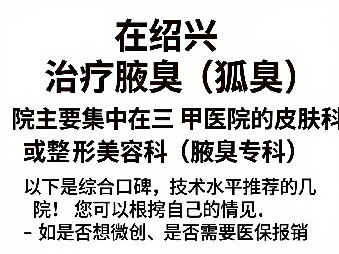 在绍兴，治疗腋臭（狐臭）比较权威的医院主要集中在三甲医院的皮肤科或整形美容科（腋臭专科）以下是综合口碑和技术水平推荐的几家医院，您可以根据自己的情况（如是否想微创、是否需要医保报销）进行选择