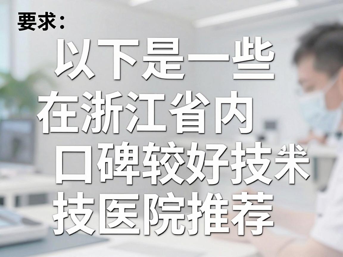 以下是一些在浙江省内口碑较好、技术领先的医院推荐，供你参考