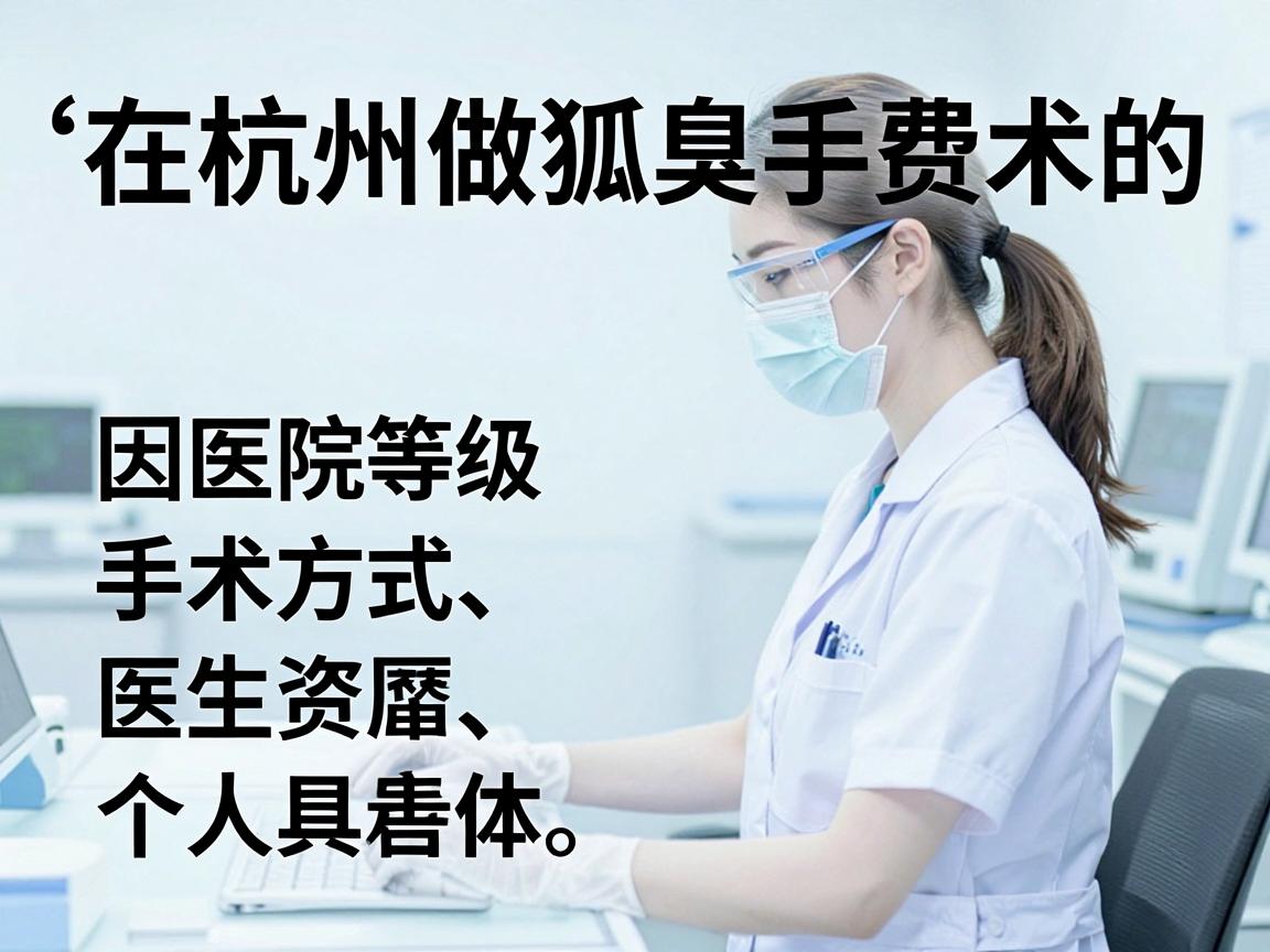 在杭州做狐臭手术的费用因医院等级、手术方式、医生资历及个人具体情况(如异味轻重、是否复发等)而有所差异。以下是2025年大致的参考范围 在杭州做狐臭手术的费用因医院等级、手术方式、医生资历及个人具体情况(如异味轻重、是否复发等)而有所差异。以下是2025年大致的参考范围