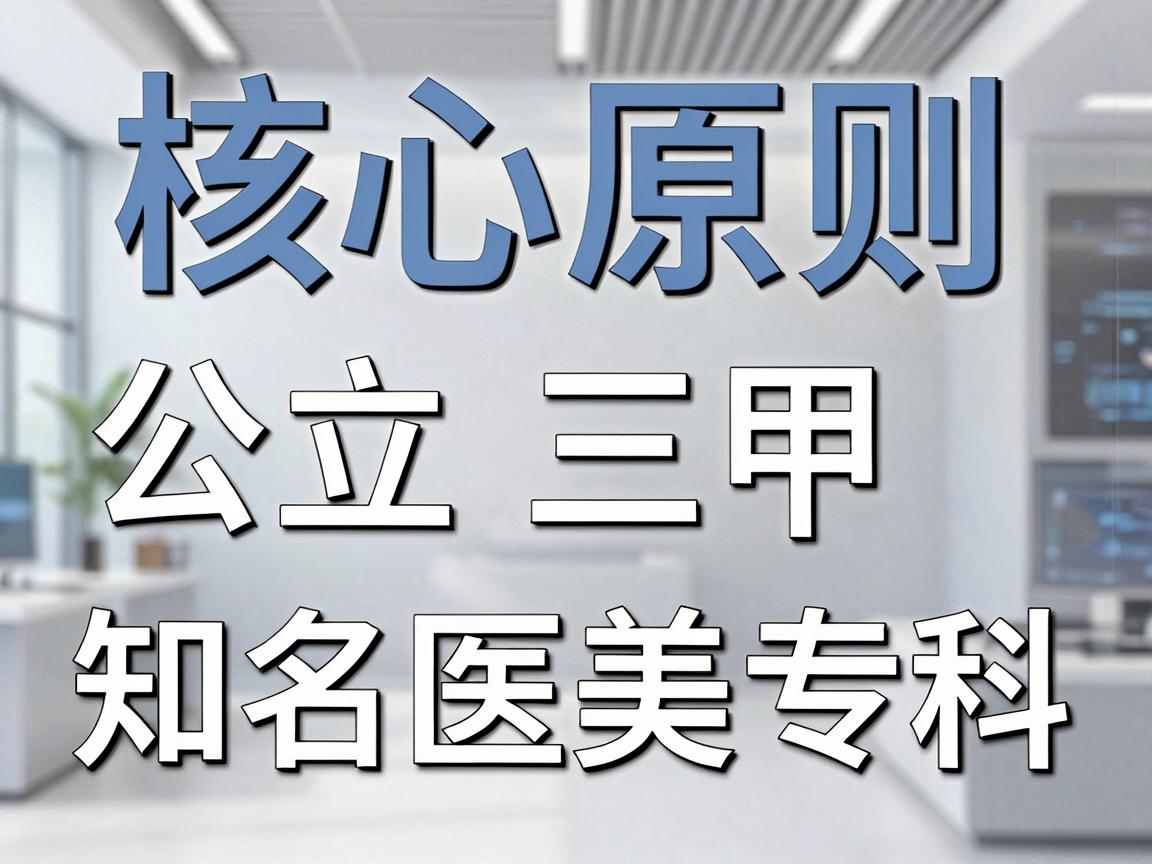 核心原则,公立三甲 vs 知名医美专科 核心原则,公立三甲 vs 知名医美专科