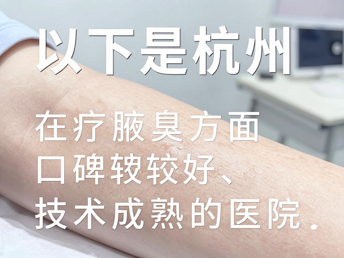 以下是杭州在治疗腋臭方面口碑较好、技术成熟的医院推荐,供你参考 以下是杭州在治疗腋臭方面口碑较好、技术成熟的医院推荐,供你参考