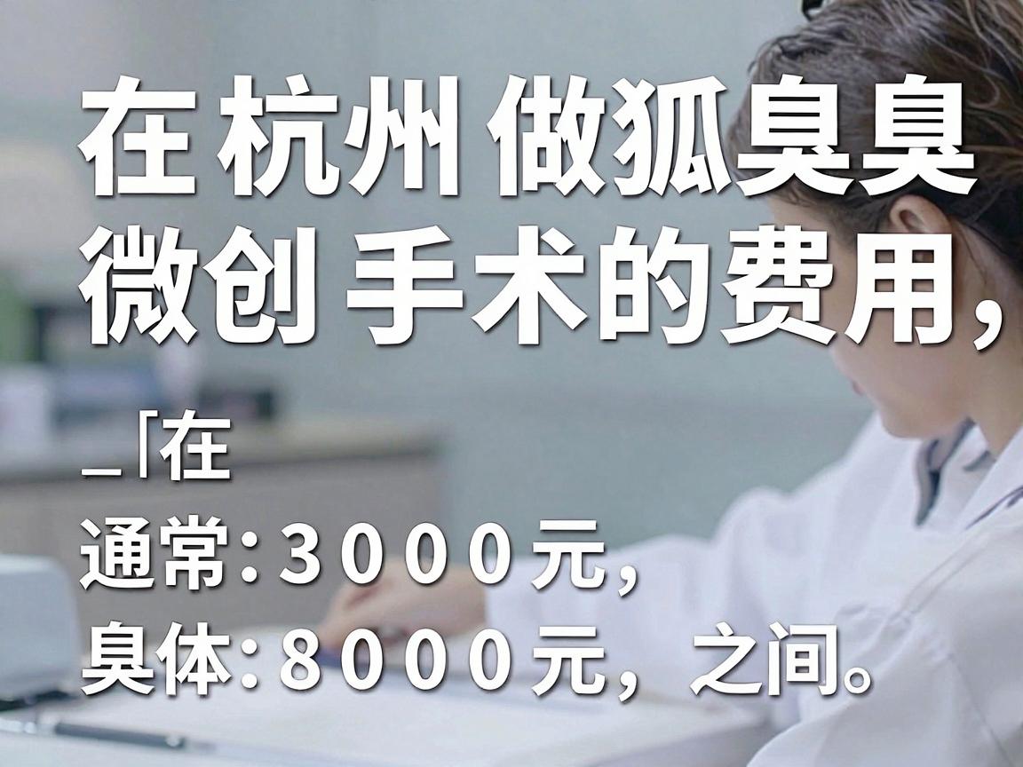 在杭州做狐臭（腋臭）微创手术的费用，通常在 3000元 至 8000元 之间。具体价格因手术方式、医院级别和个人情况差异较大