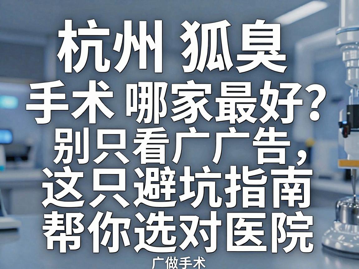 杭州狐臭手术哪家最好?别只看广告,这份避坑指南帮你选对医院做对手术 杭州狐臭手术哪家最好?别只看广告,这份避坑指南帮你选对医院做对手术