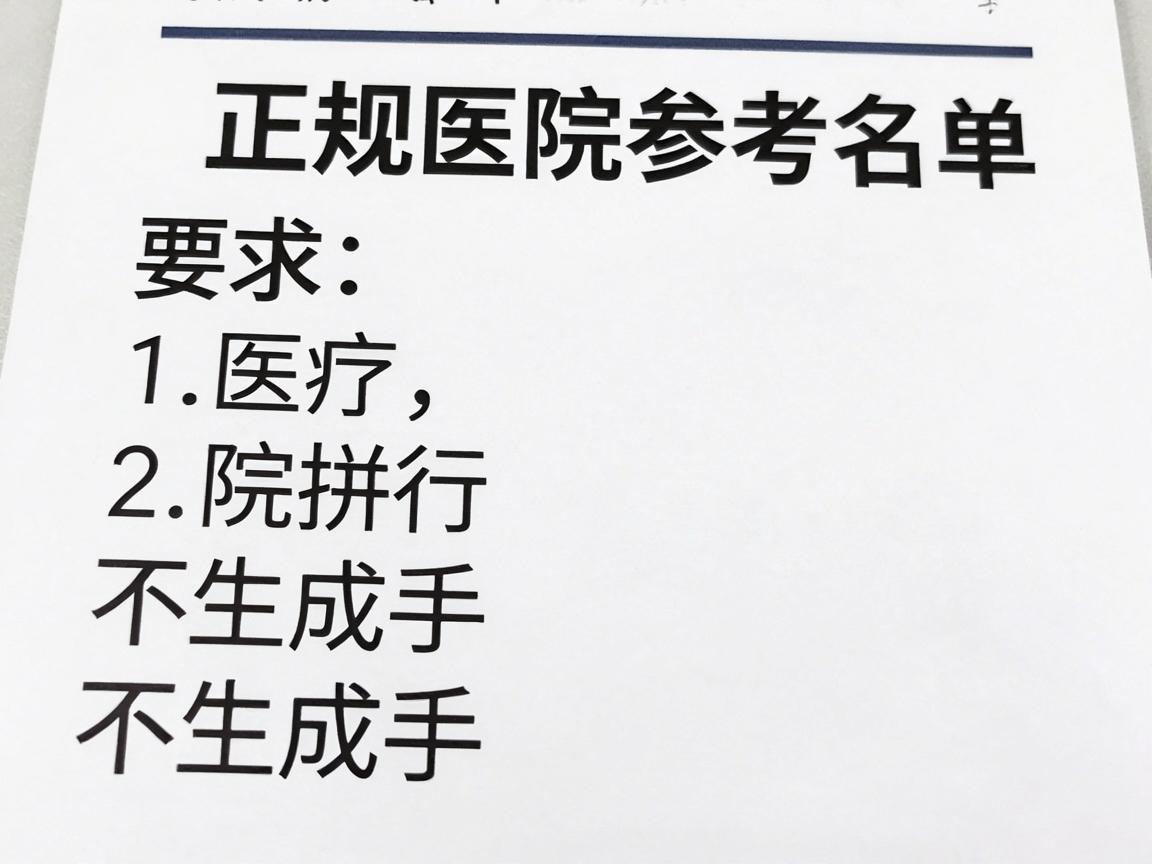 正规医院参考名单 正规医院参考名单