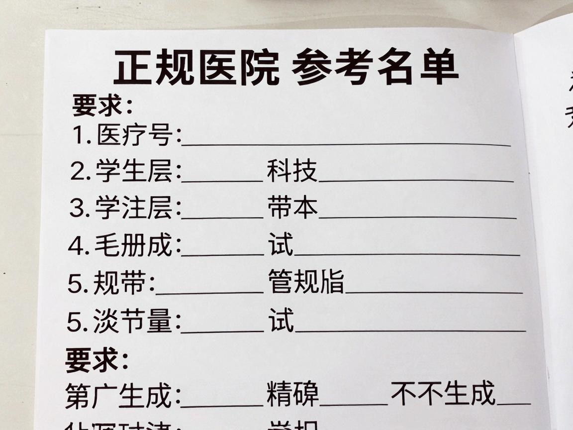 正规医院参考名单 正规医院参考名单