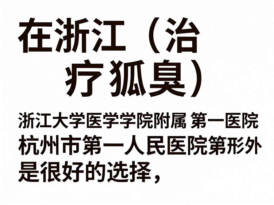 在浙江治疗狐臭(腋臭)浙江大学医学院附属第一医院、附属第二医院及杭州市第一人民医院是很好的选择,公立三甲医院的整形外科或皮肤科是首选科室 在浙江治疗狐臭(腋臭)浙江大学医学院附属第一医院、附属第二医院及杭州市第一人民医院是很好的选择,公立三甲医院的整形外科或皮肤科是首选科室
