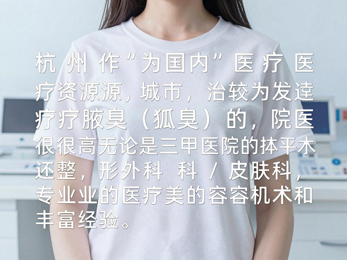 杭州作为国内医疗资源较为发达的城市,治疗腋臭(狐臭)的医院整体水平很高,无论是三甲医院的整形外科/皮肤科,还是专业的医疗美容机构,都具备成熟的技术和丰富的经验 杭州作为国内医疗资源较为发达的城市,治疗腋臭(狐臭)的医院整体水平很高,无论是三甲医院的整形外科/皮肤科,还是专业的医疗美容机构,都具备成熟的技术和丰富的经验