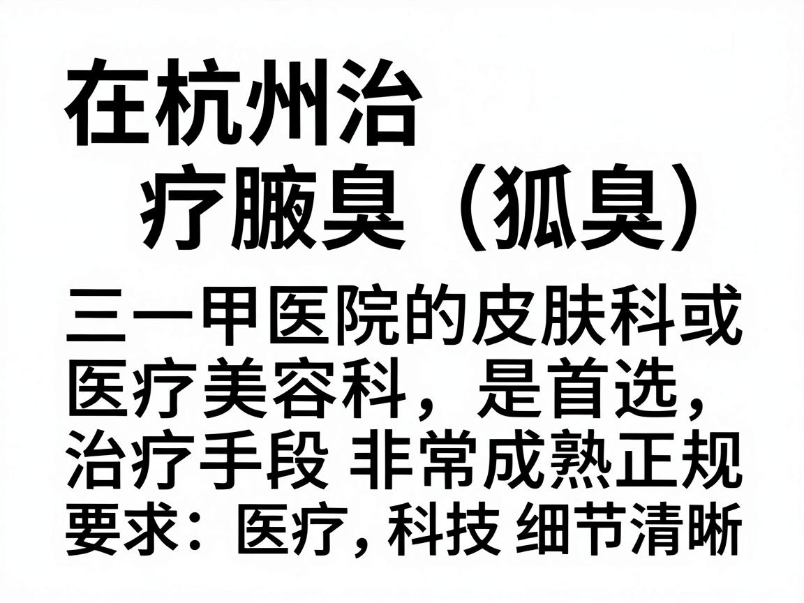 在杭州治疗腋臭(狐臭)三甲医院的皮肤科或医疗美容科是首选,因为治疗手段非常成熟且正规 在杭州治疗腋臭(狐臭)三甲医院的皮肤科或医疗美容科是首选,因为治疗手段非常成熟且正规
