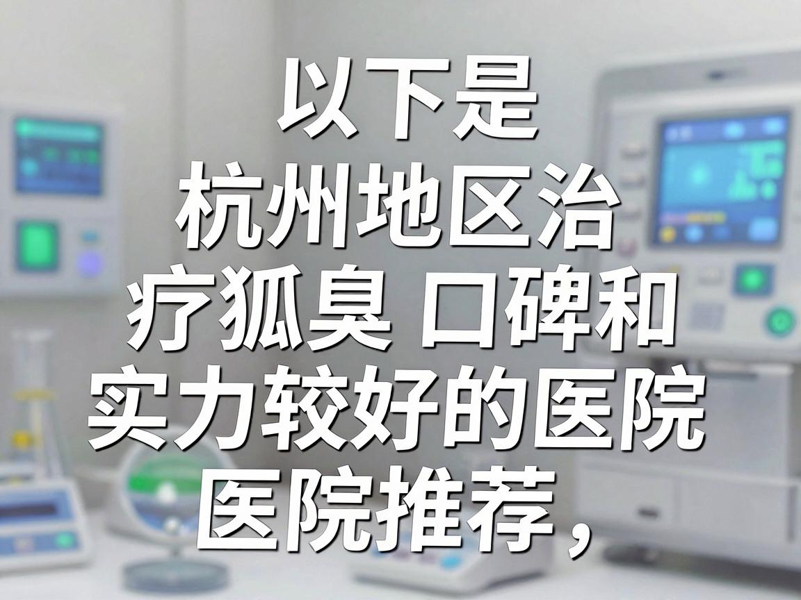 以下是杭州地区治疗狐臭口碑和实力较好的医院推荐，你可以根据自己的情况选择