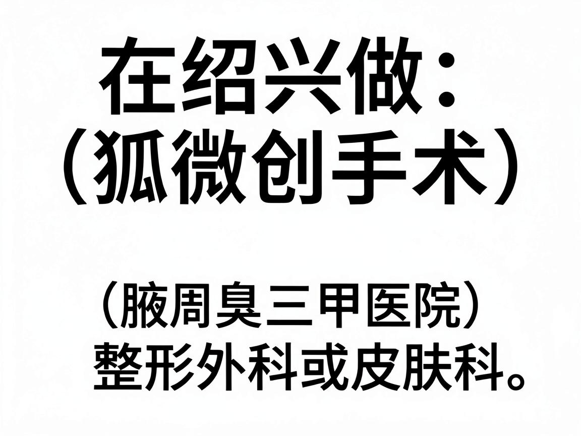 在绍兴做狐臭手术（腋臭微创手术）首选三甲医院的整形外科或皮肤科。这类手术虽然不大，但对医生的精细操作要求极高，直接关系到复发率和疤痕美观度